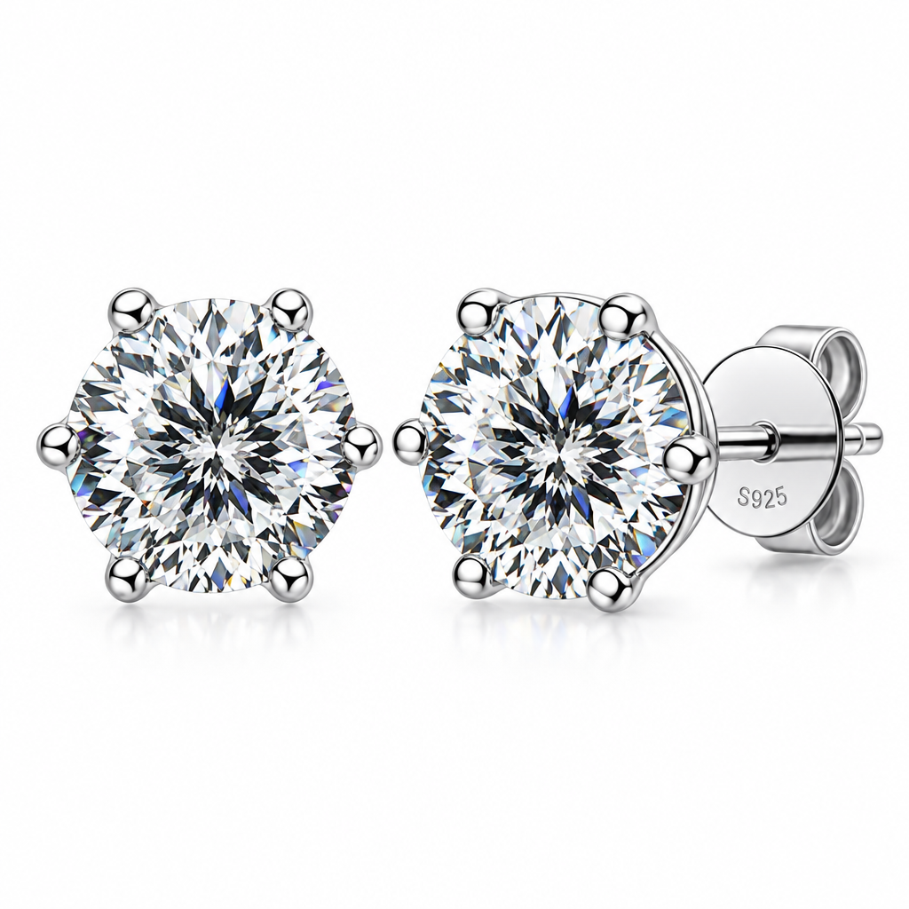 Pair of moissanite stud earrings 
