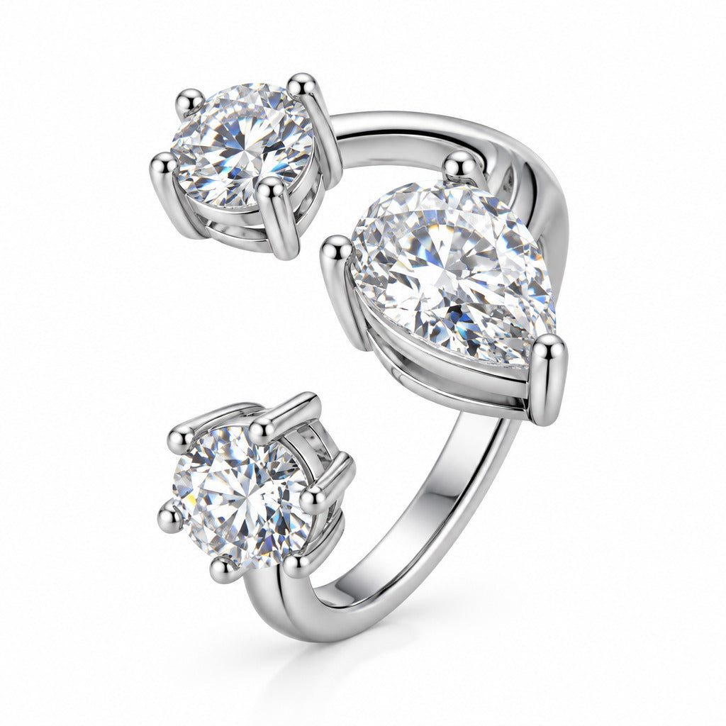 2ct Teardrop-Shaped CZ Stone  in 925 Sterling Silver