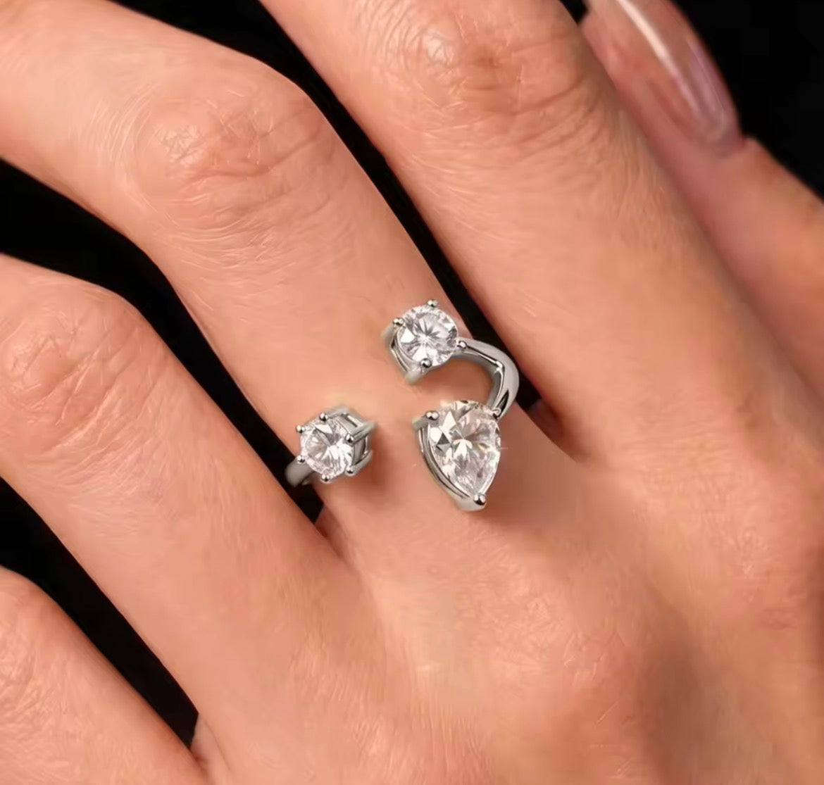 2ct Teardrop-Shaped CZ Stone  in 925 Sterling Silver
