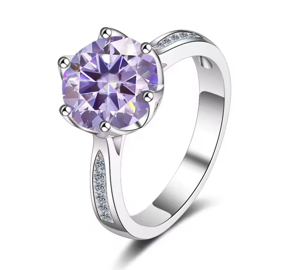 Purple Moissanite ring
