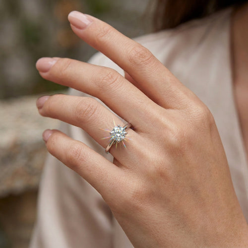1ct Total Weight Moissanite Ring in 925 Sterling Silver