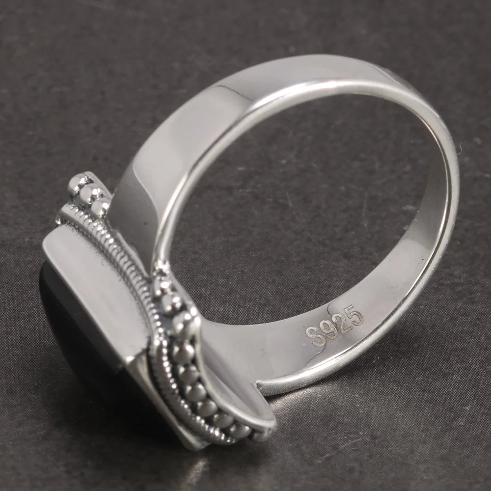 S925 Black Onyx Natural Stone