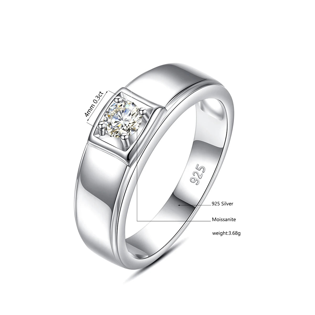 2ct DF Color Moissanite Rings