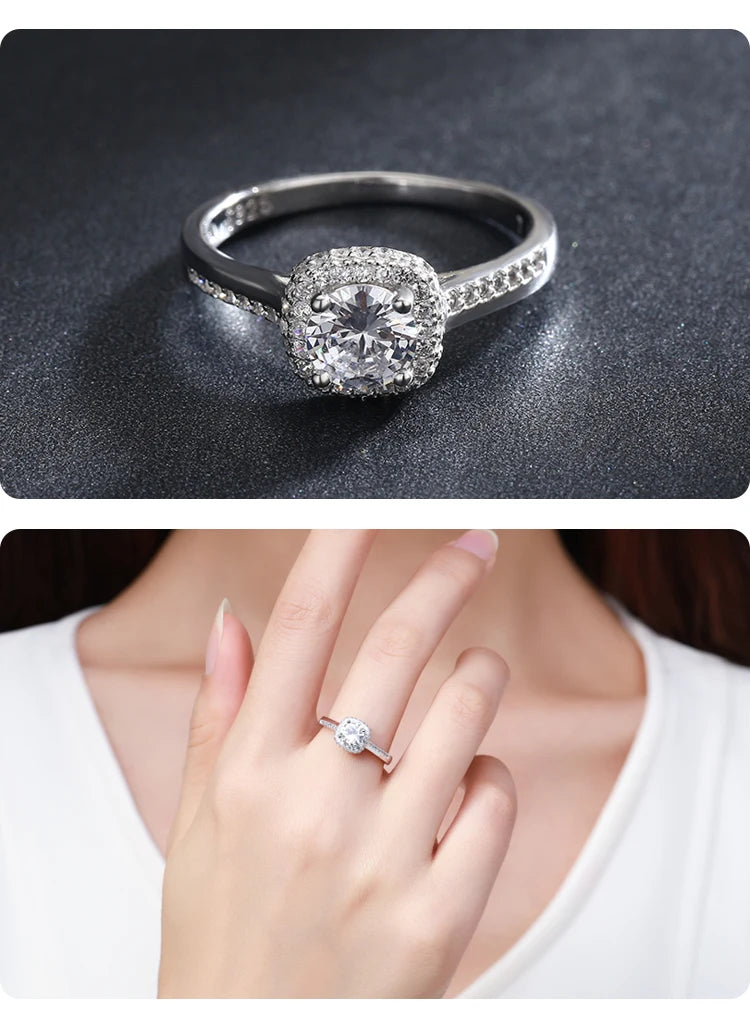 Round Clear Cubic Zirconia Engagement Rings .
