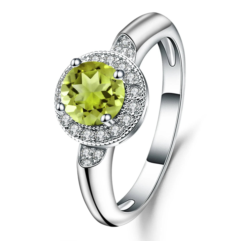 1.05Ct Round Natural Red Garnet Gemstone Ring.