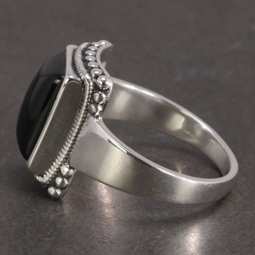 S925 Black Onyx Natural Stone