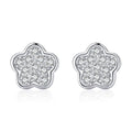 Stud Earrings Flower in 925 Sterling Silver .