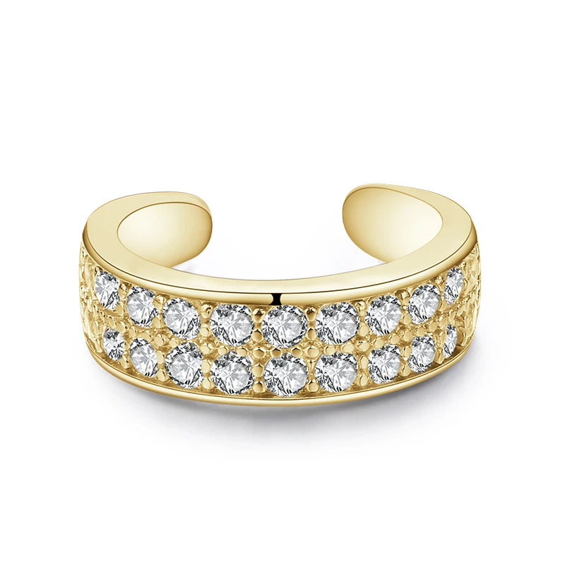 Punk Cuff Earrings Sparkling Clear CZ