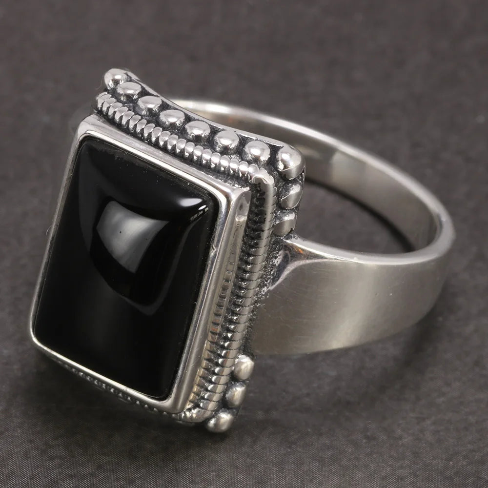 S925 Black Onyx Natural Stone