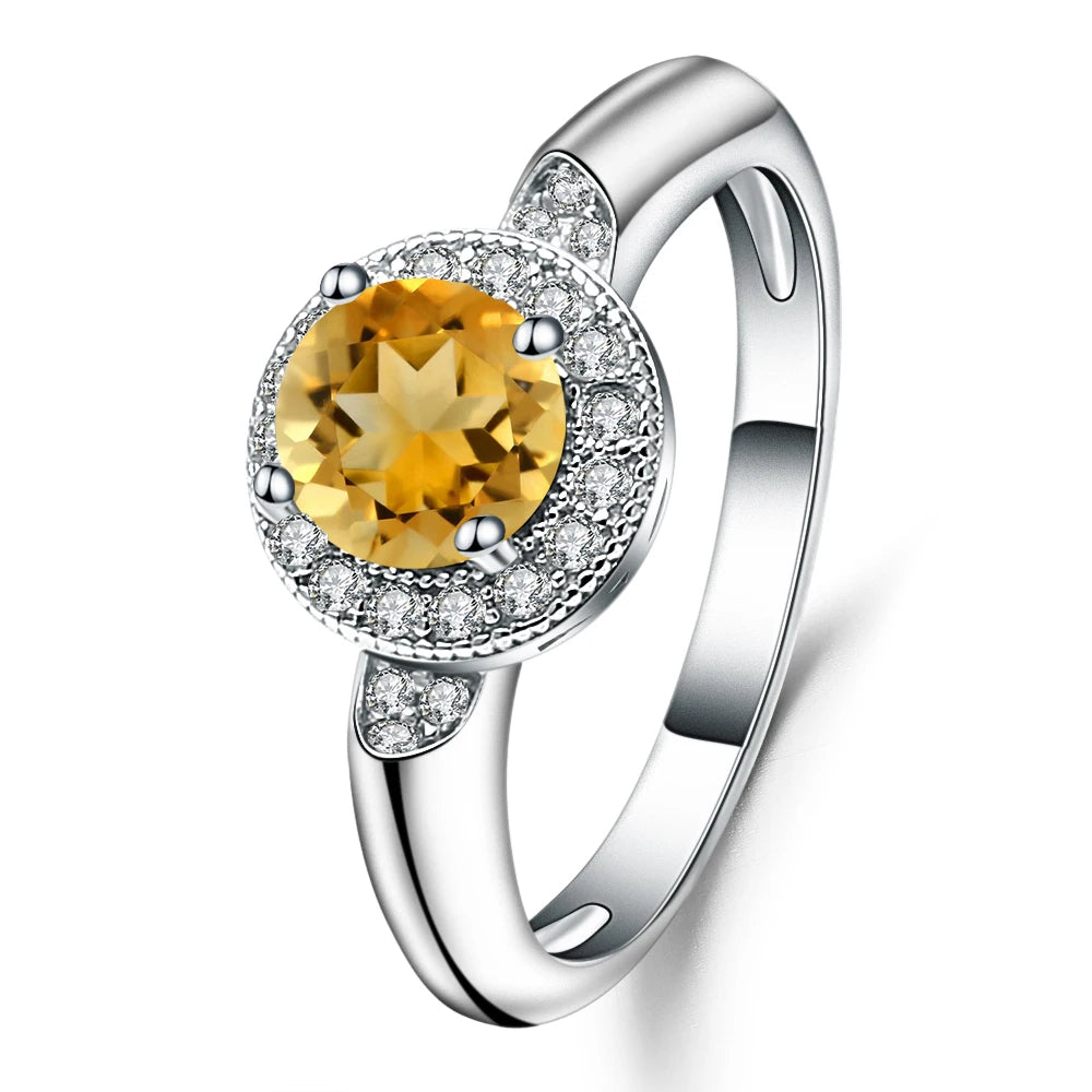 1.05Ct Round Natural Red Garnet Gemstone Ring.