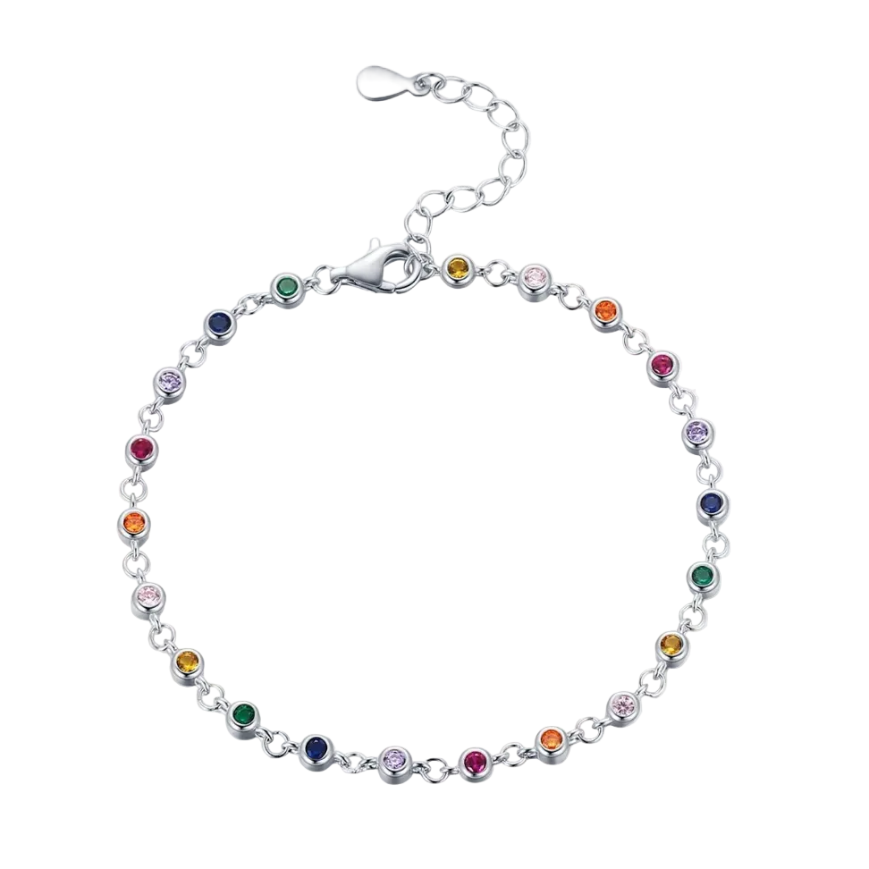 Rainbow Charm Chain Bracelet