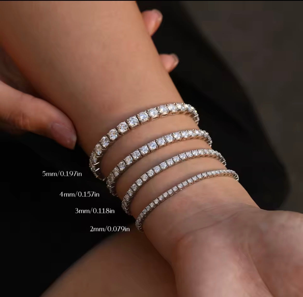 3MM Moissanite Tennis Bracelet