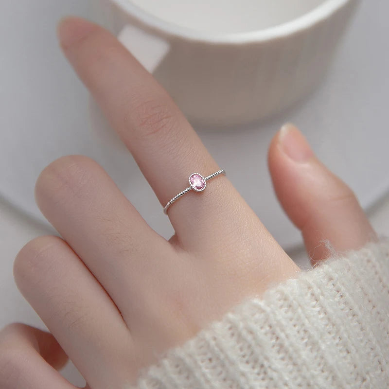 Black and Pink Crystal Ring