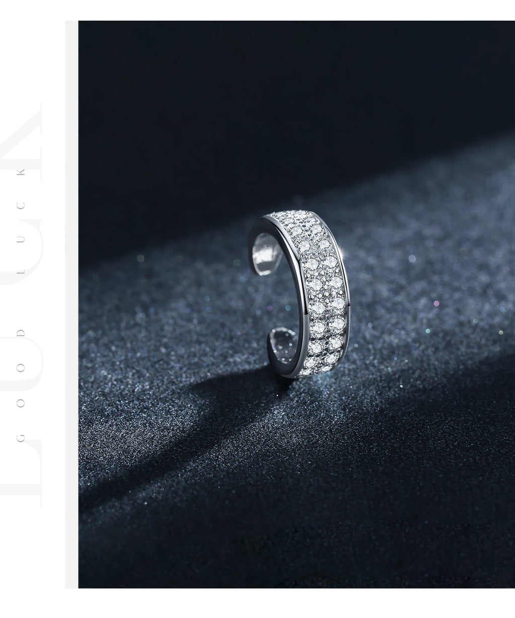 Punk Cuff Earrings Sparkling Clear CZ