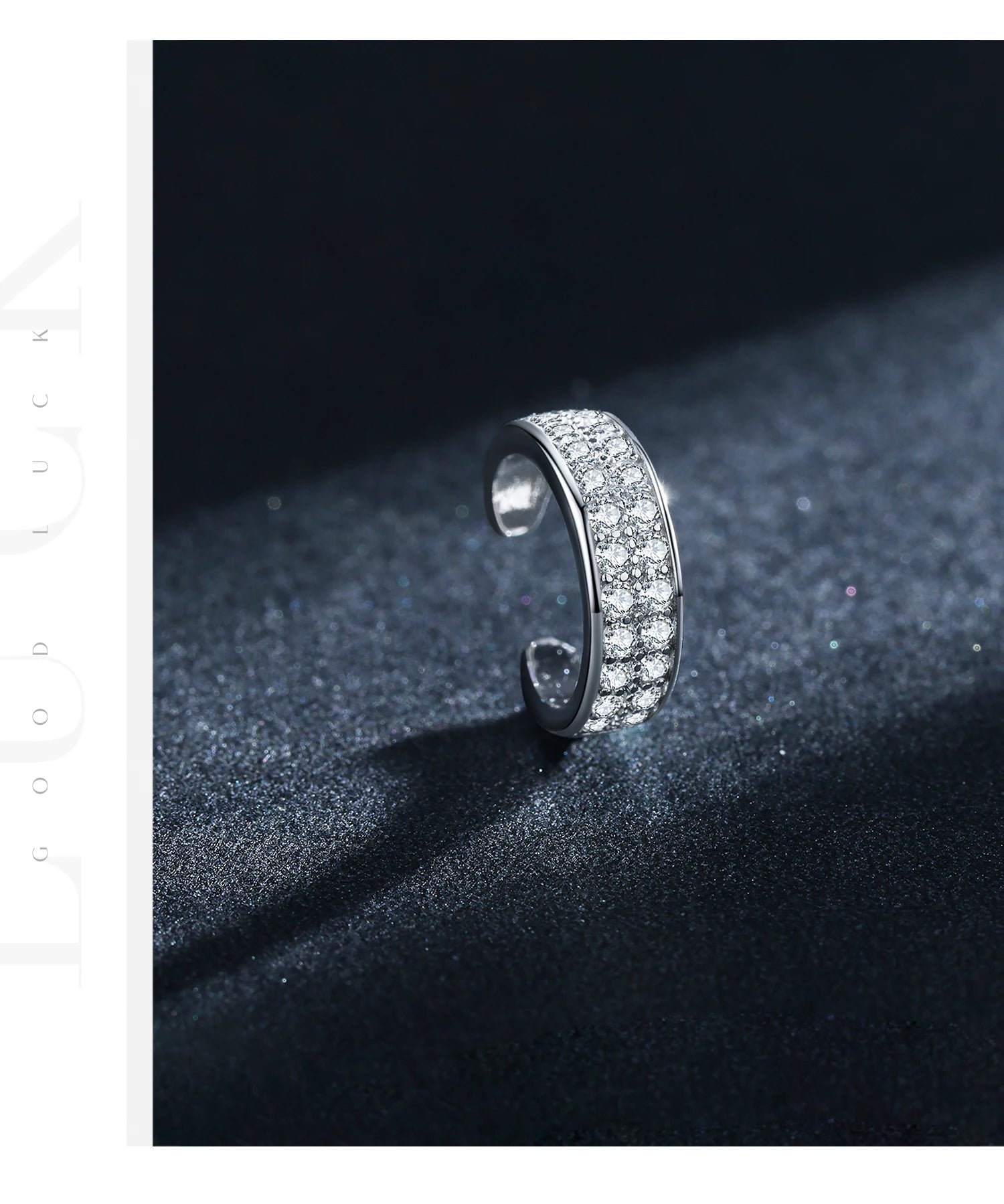 Punk Cuff Earrings Sparkling Clear CZ