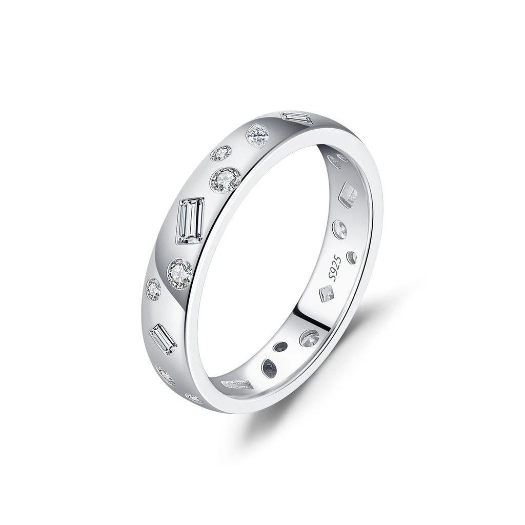 Geometric Dazzling CZ Ring.