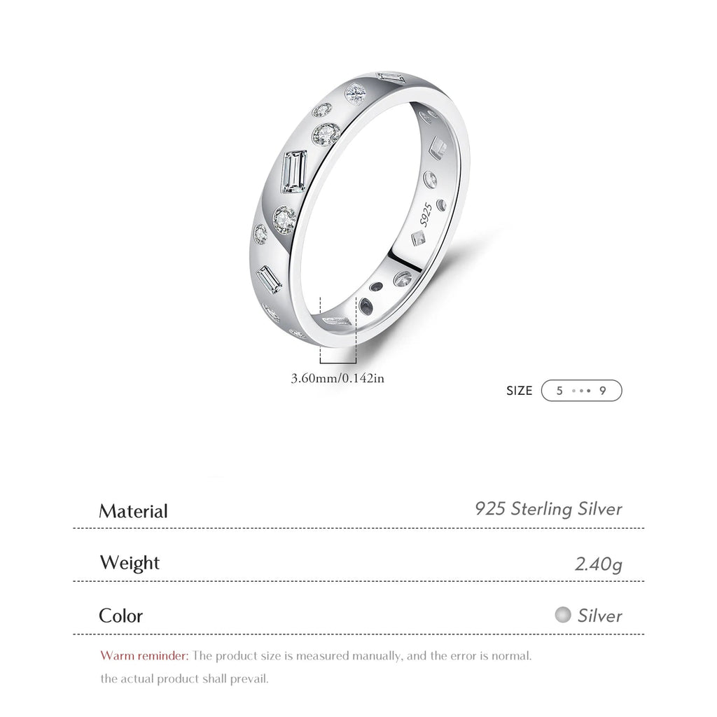Geometric Dazzling CZ Ring.