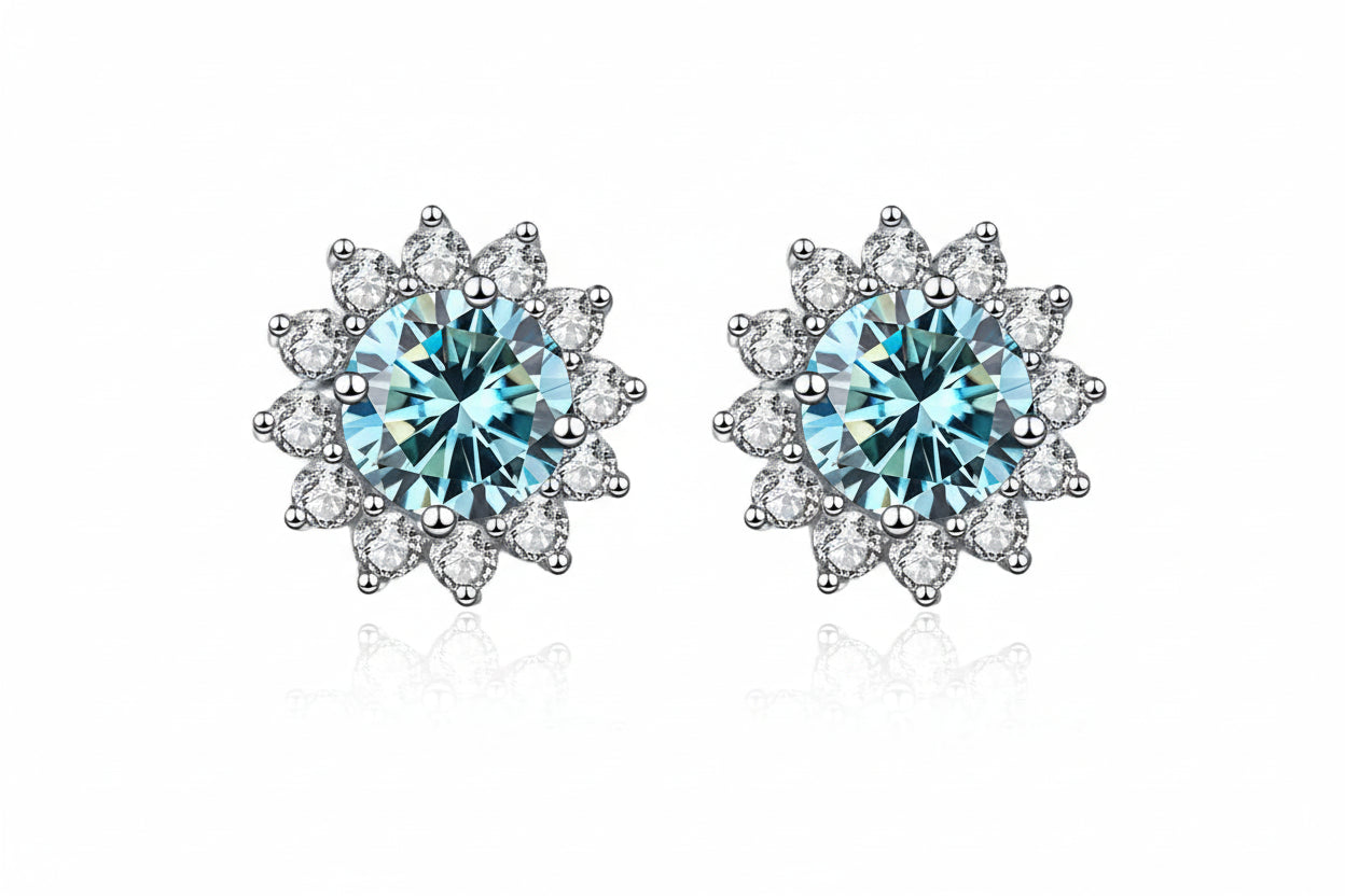 1 carat D Color Moissanite Earrings