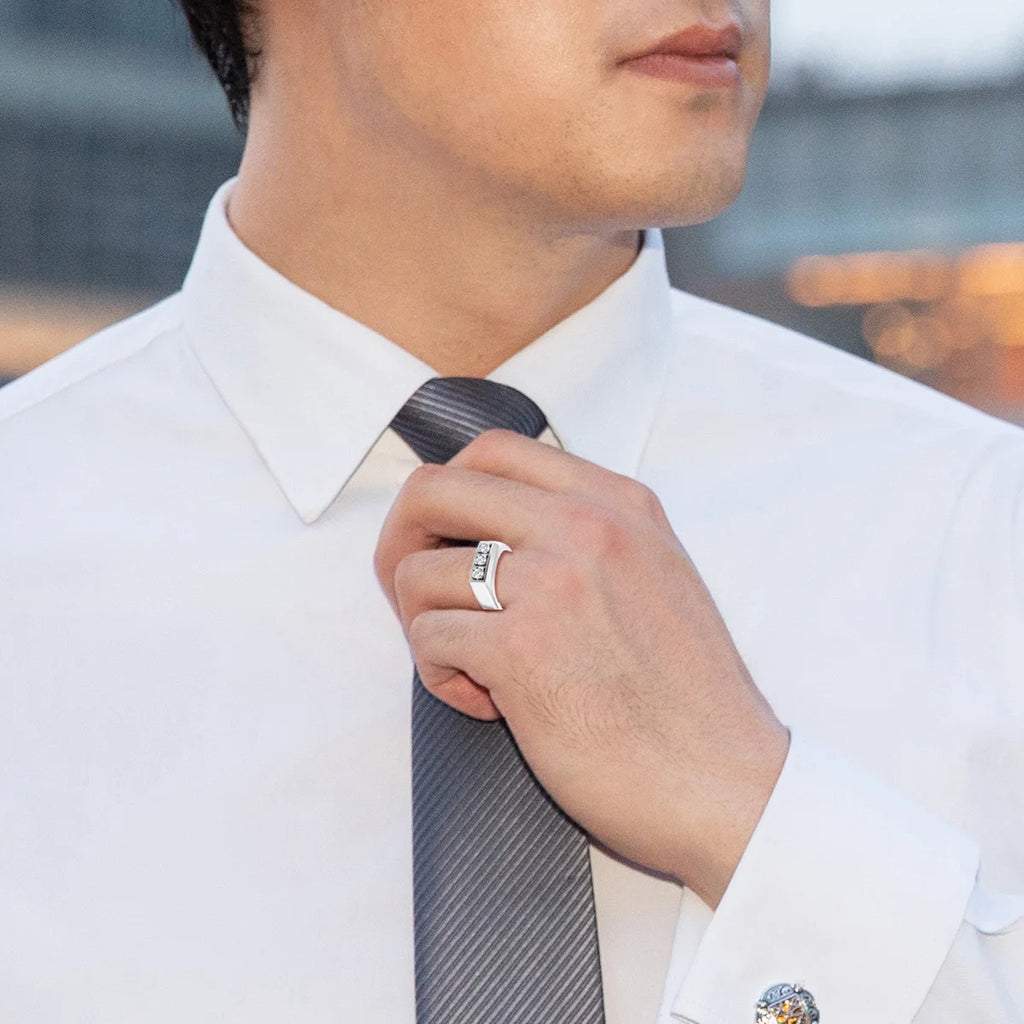 Men Moissanite Ring