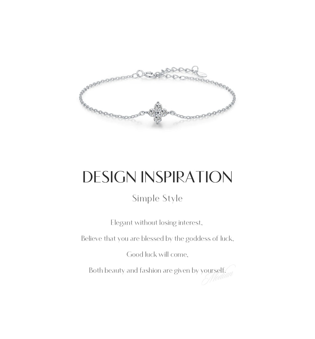 Beautiful Stackable Four Leaf Clover CZ Bracelet.