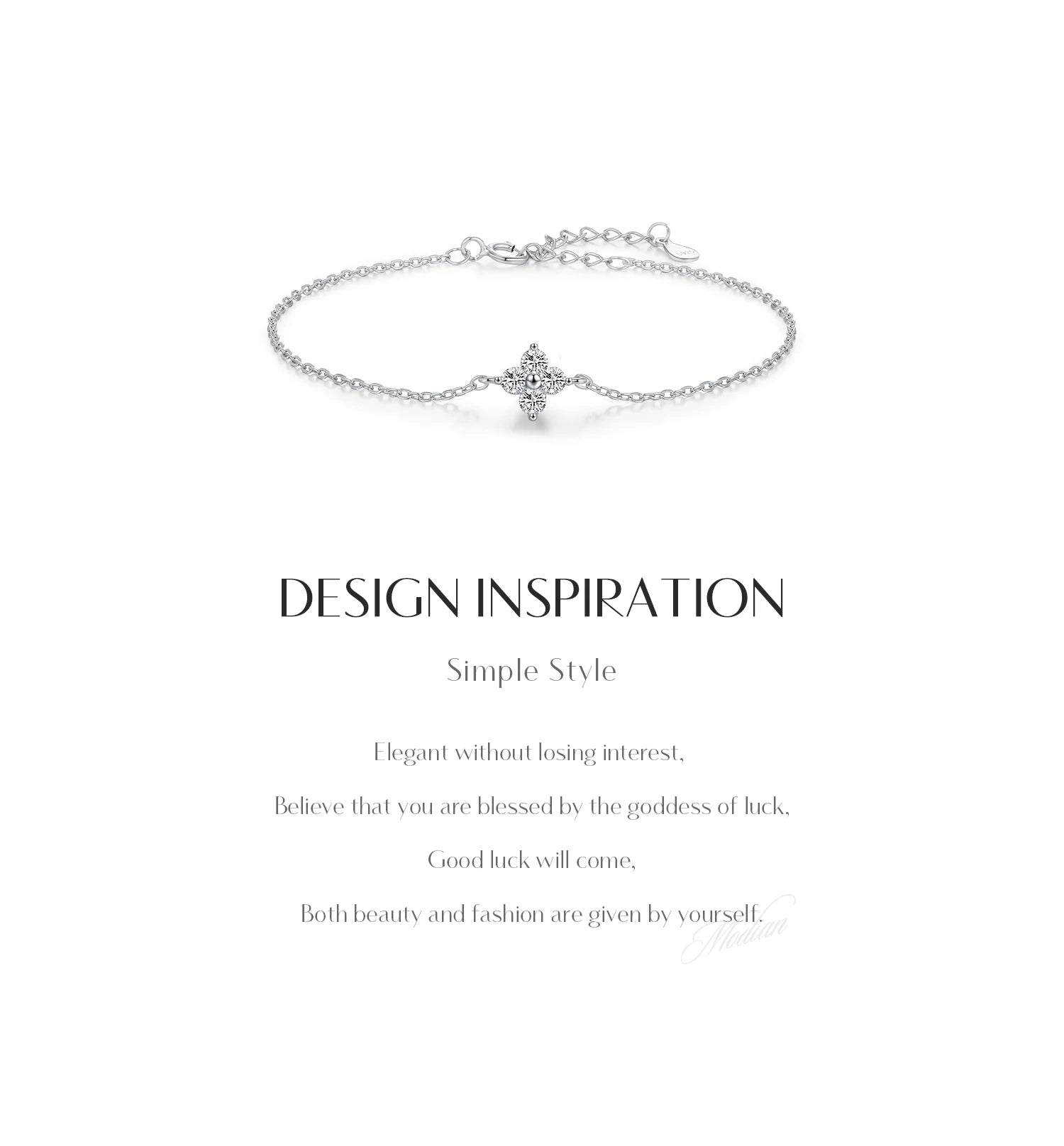 Beautiful Stackable Four Leaf Clover CZ Bracelet.