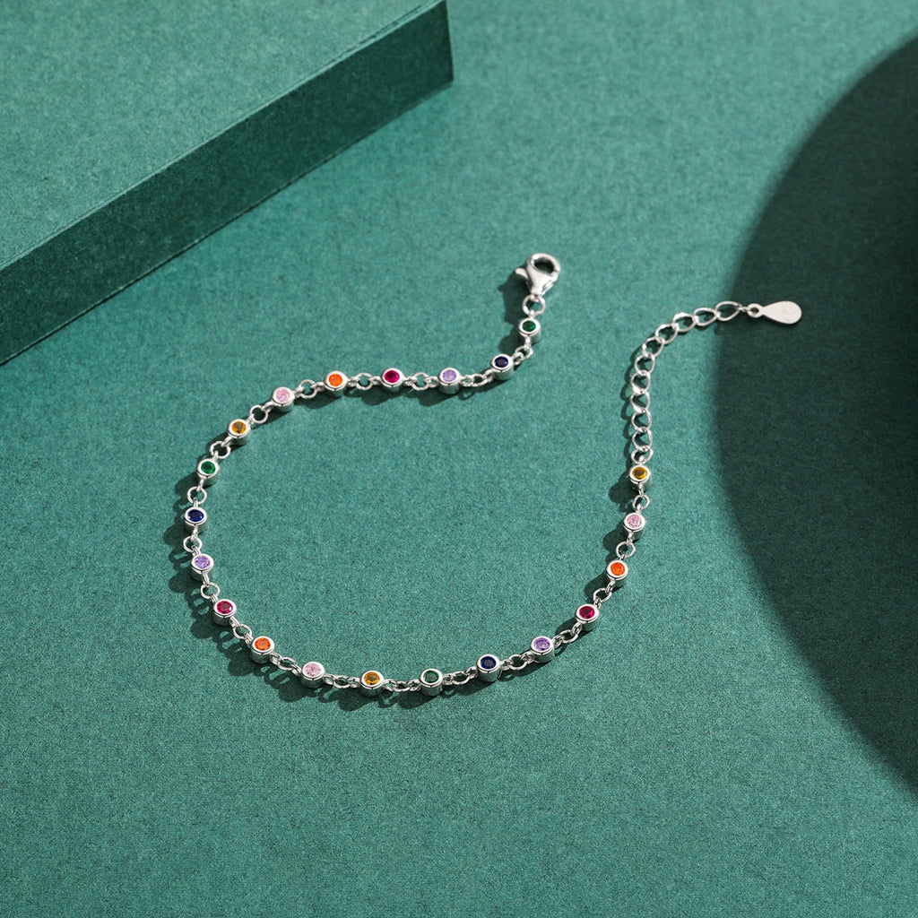 Rainbow Charm Chain Bracelet