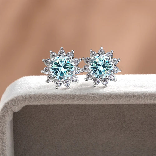 1ct D Colour Moissanite Earrings in 925 Sterling Silver