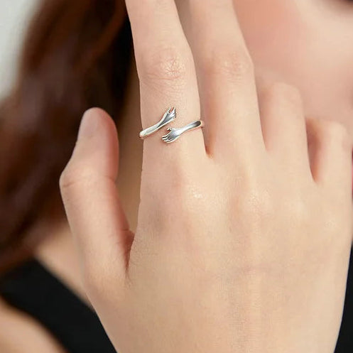Hugging Hands Open Ring