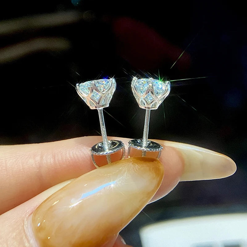 0.5-2CT Colorful Moissanite Screws Back Earrings.