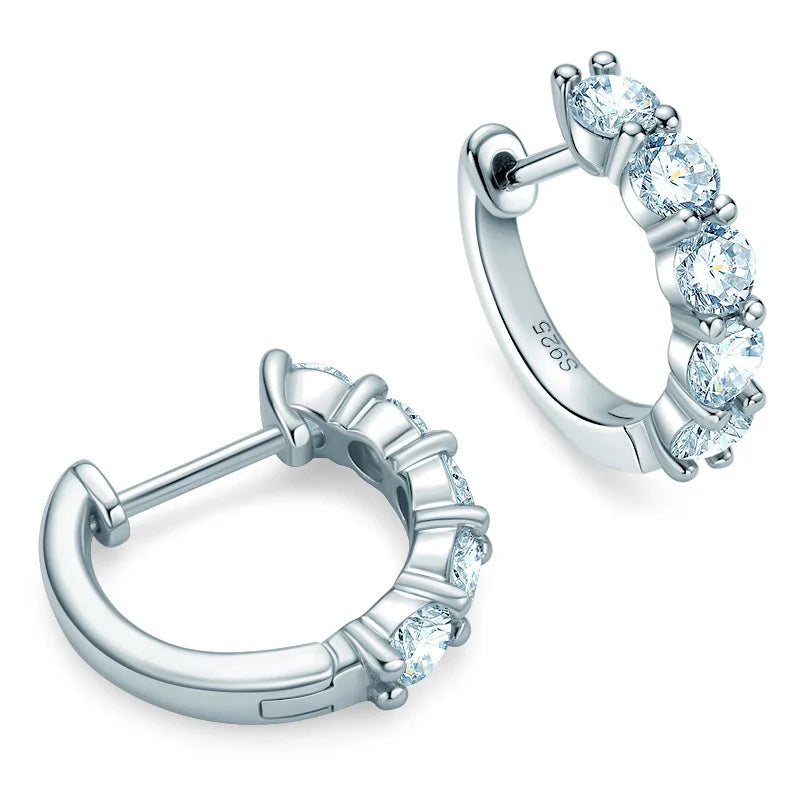 Ear-Hoops with 3mm Moissanite Earrings.