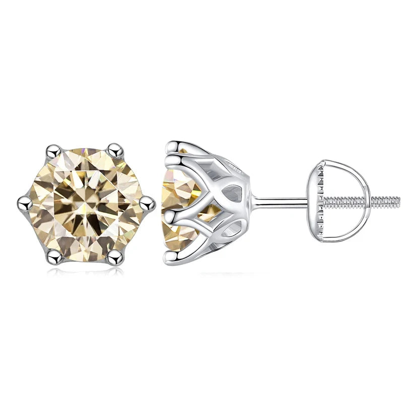 0.5-2CT Colorful Moissanite Screws Back Earrings.