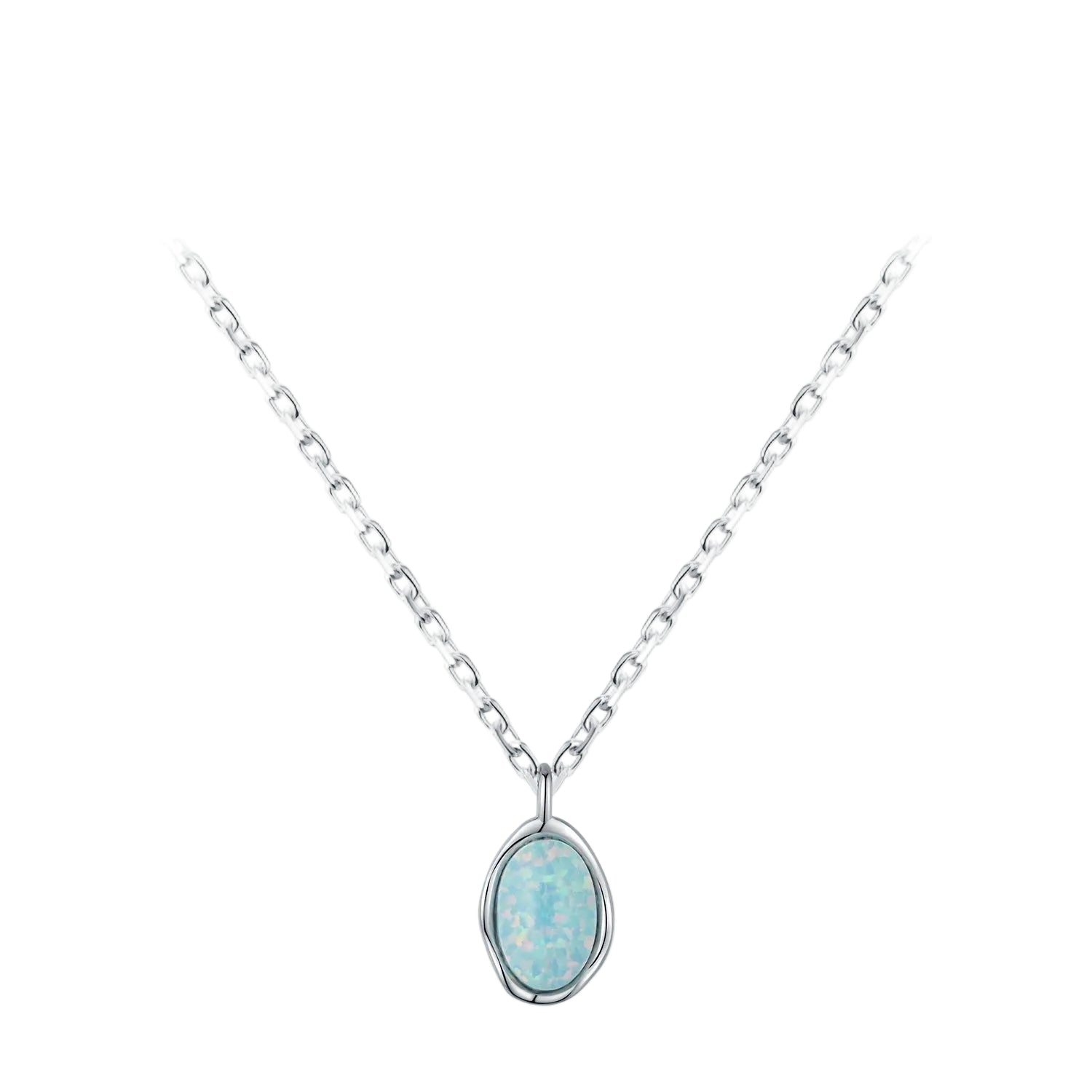Vintage Irregular Wave  Opal Pendant Necklace.