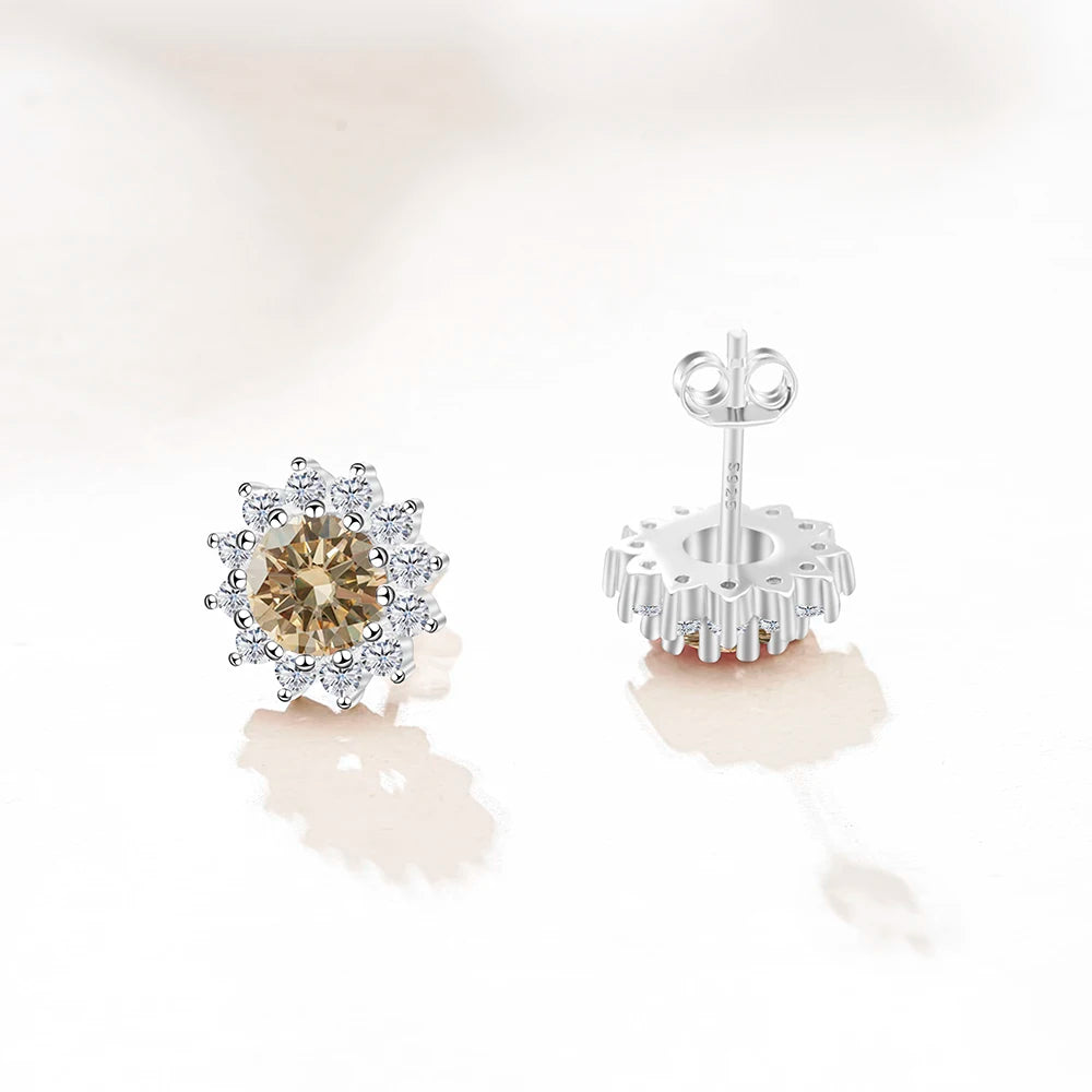 1 carat D Color Moissanite Earrings