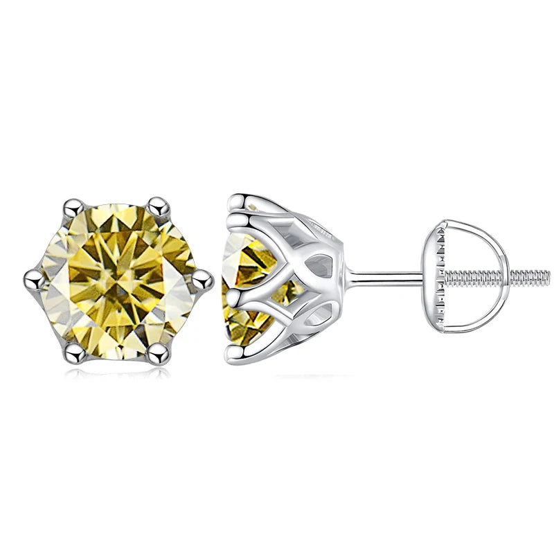 0.5-2CT Colorful Moissanite Screws Back Earrings.