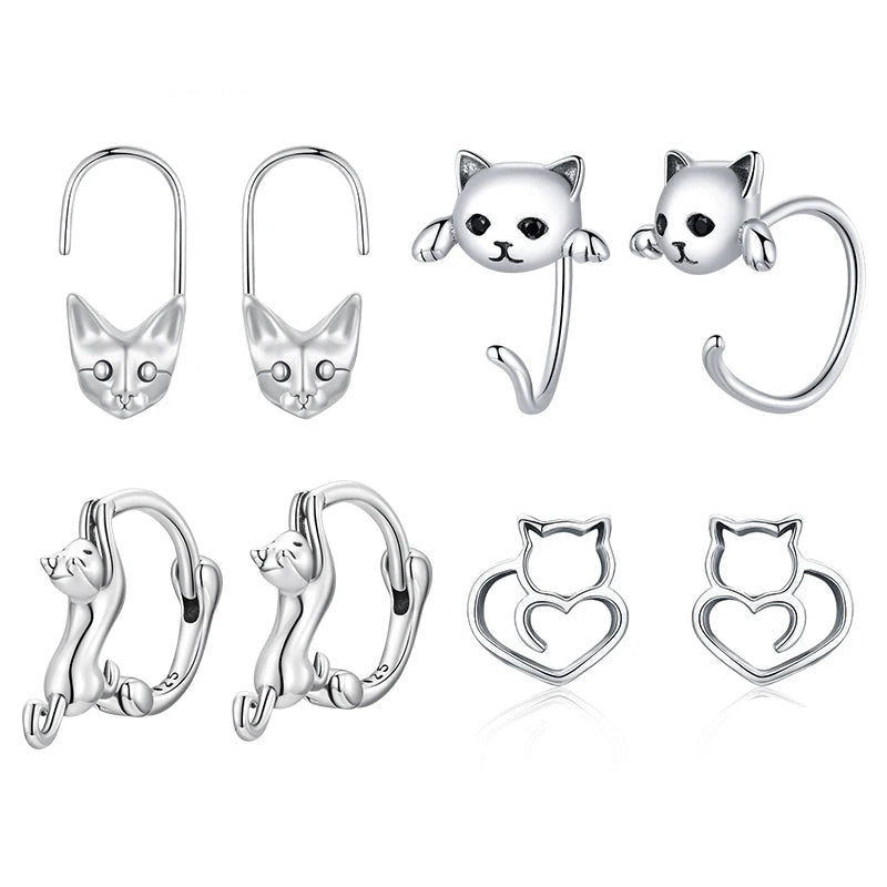 Cat Earrings Pet Hoop Cute Lovely Animal kitty