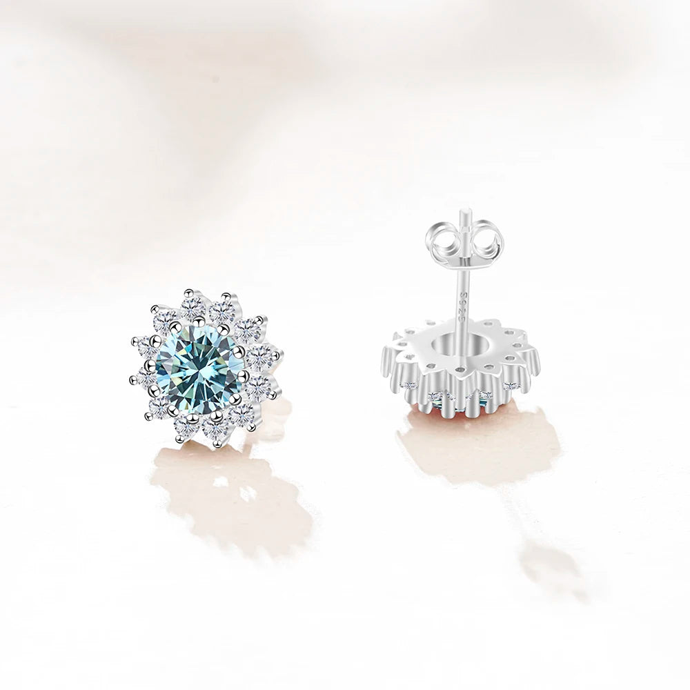 1 carat D Color Moissanite Earrings