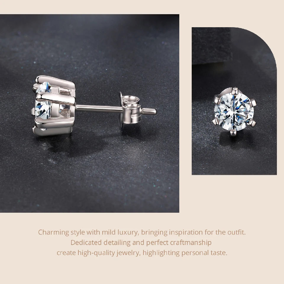 Moissanite Wedding Stud Earrings