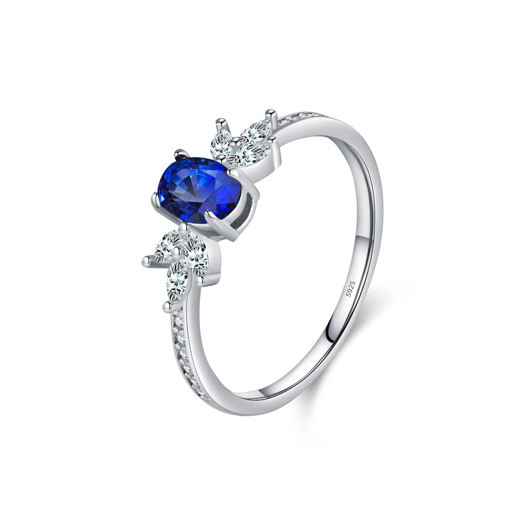 Classic Oval Royal Blue Cubic Zirconia Ring