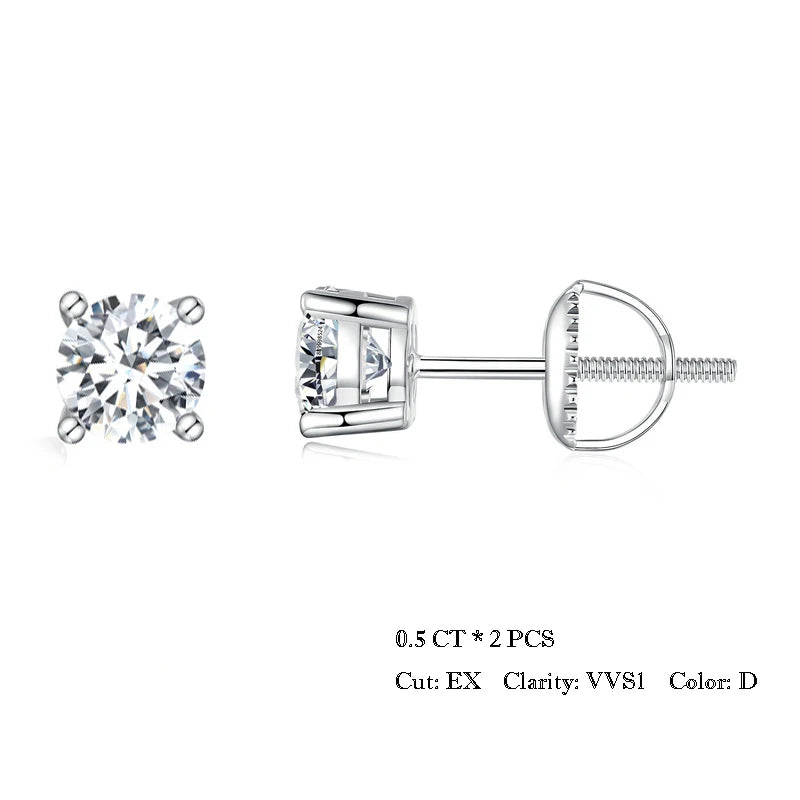 Moissanite Stud Earring.