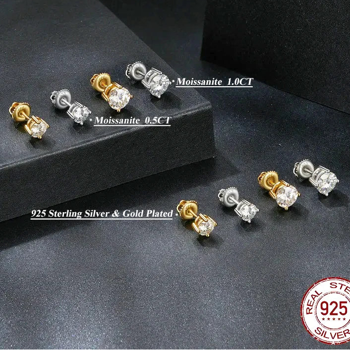 Moissanite Stud Earring.