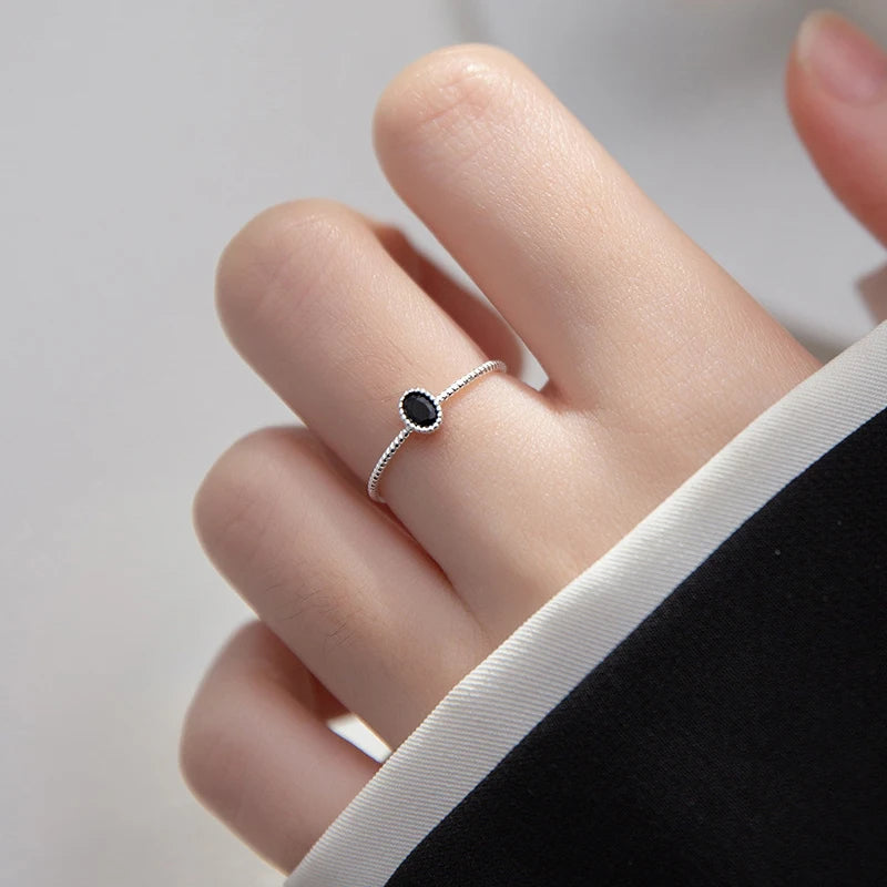 Black and Pink Crystal Ring