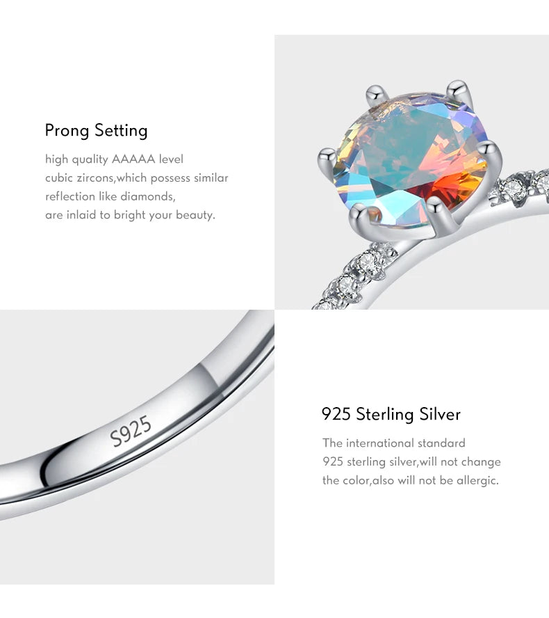 Color Geometric Heart Cubic Zirconia Cocktail Rings.