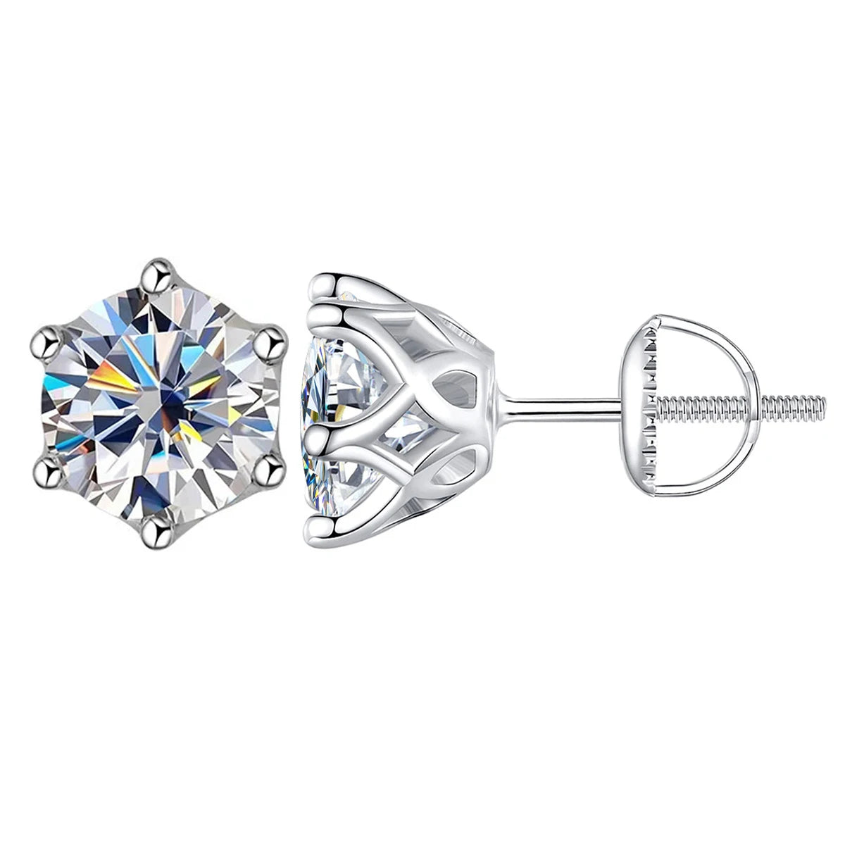 0.5-2CT Colorful Moissanite Screws Back Earrings.
