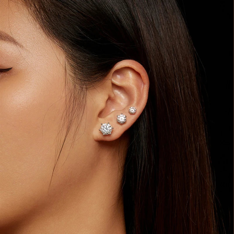 0.5-2CT Colorful Moissanite Screws Back Earrings.