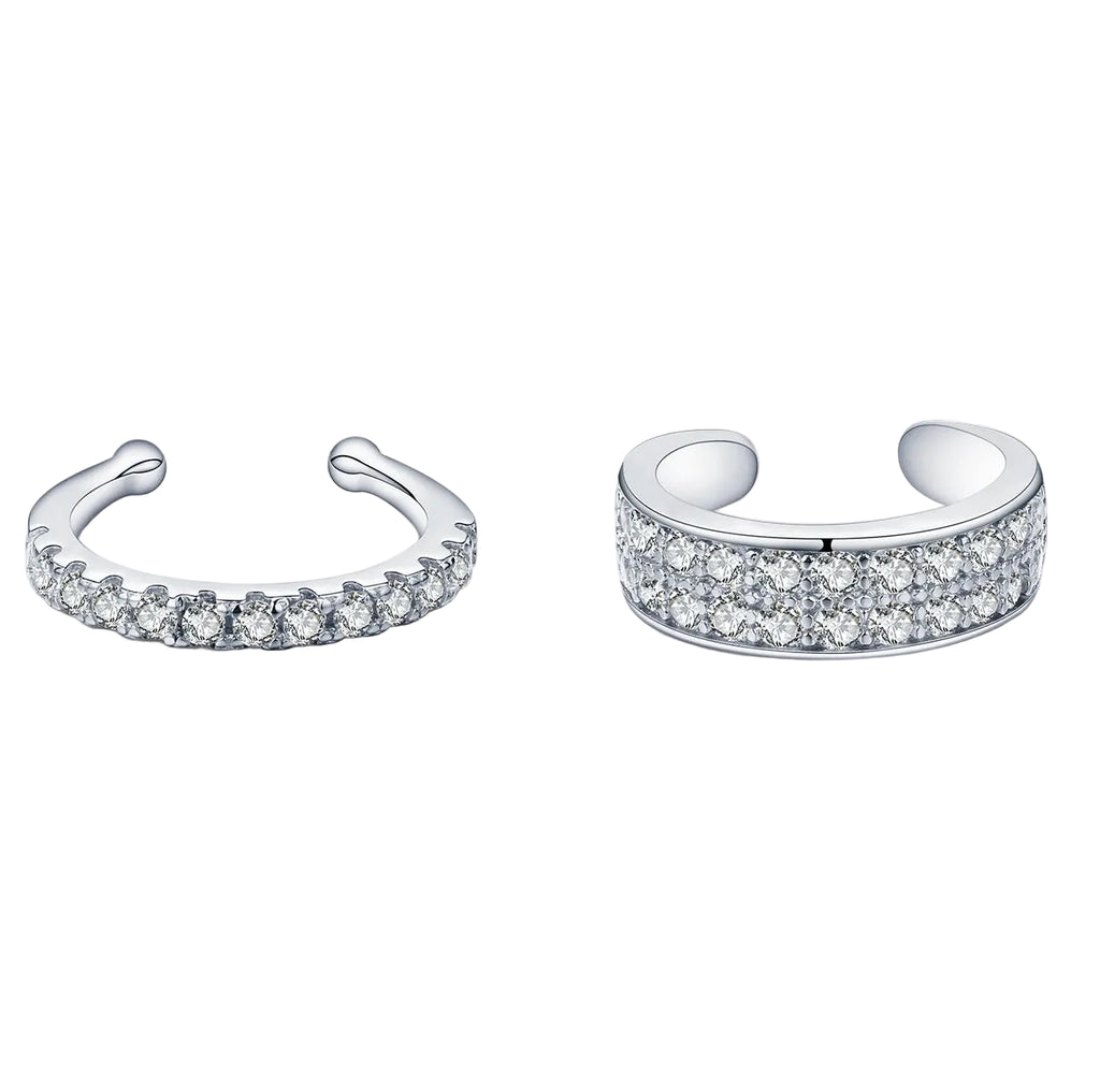 Punk Cuff Earrings Sparkling Clear CZ