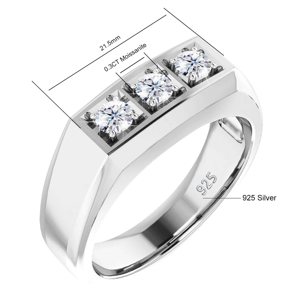Men Moissanite Ring