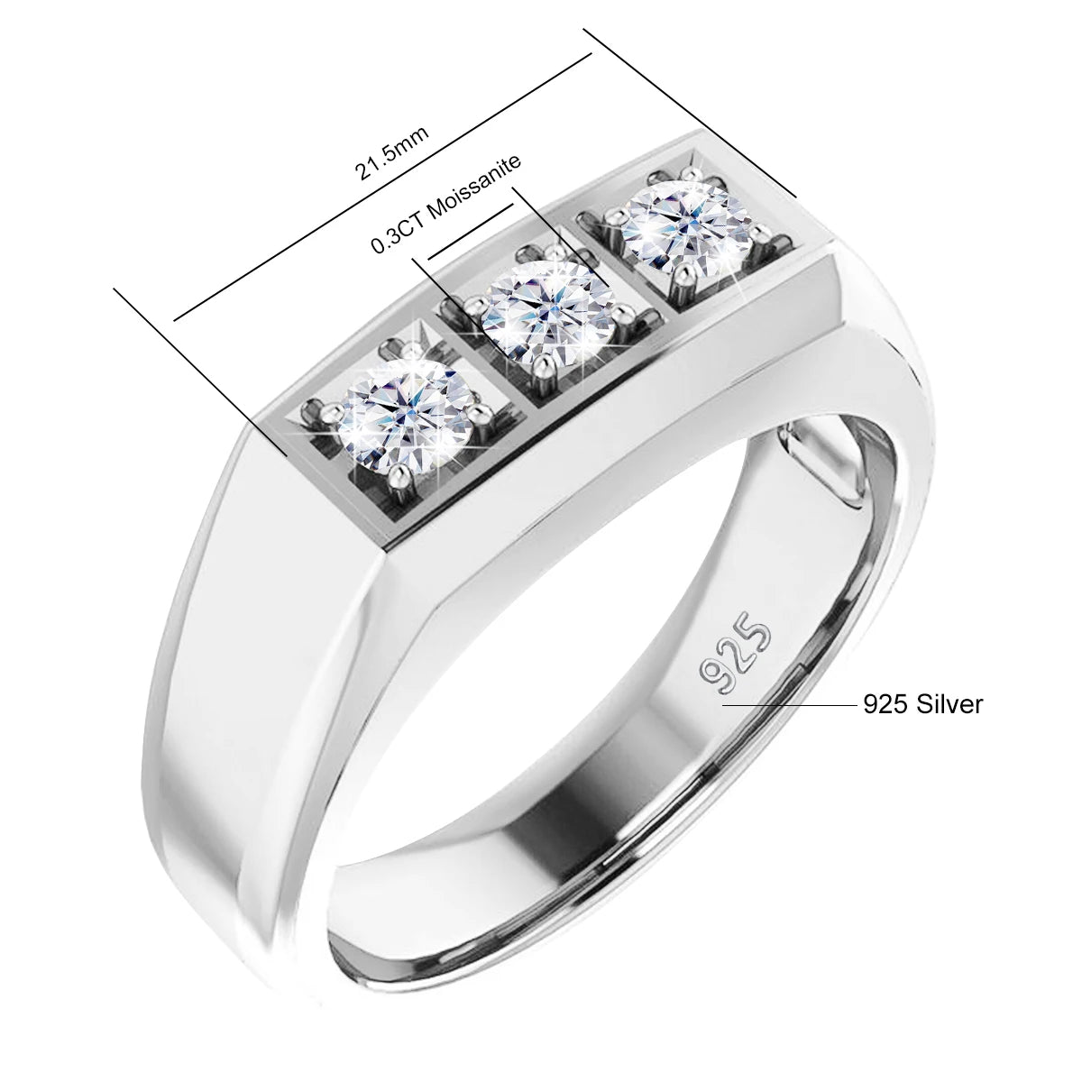Men Moissanite Ring