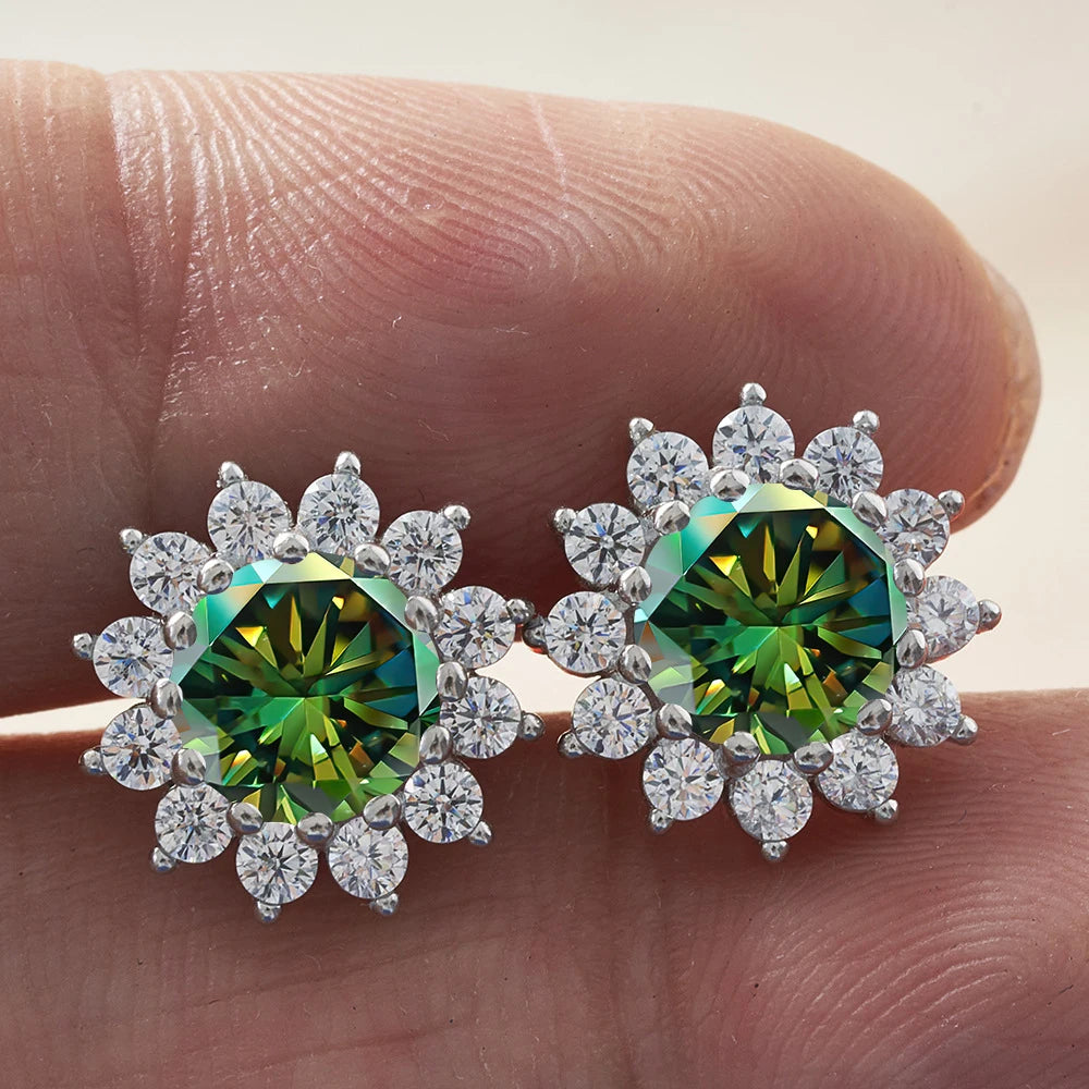 1 carat D Color Moissanite Earrings