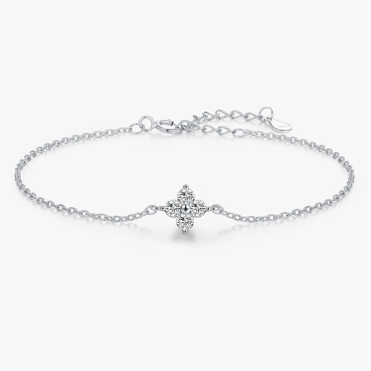 Beautiful Stackable Four Leaf Clover CZ Bracelet.