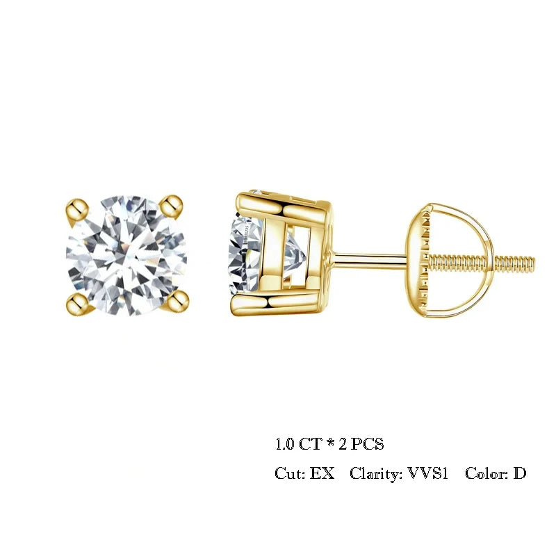 Moissanite Stud Earring.